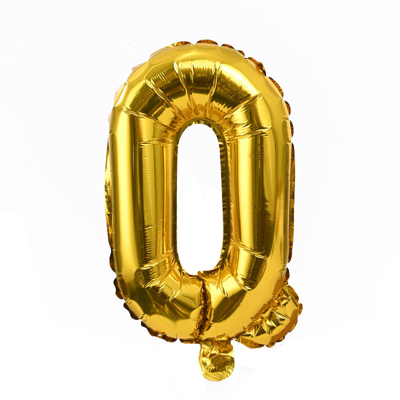 32" Gold Letter Balloons Alphabet Number Foil Mylar Balloons Letter "Q"