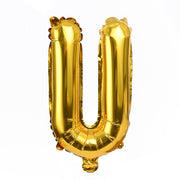 32" Gold Letter Balloons Alphabet Number Foil Mylar Balloons Letter "U"