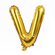 32" Gold Letter Balloons Alphabet Number Foil Mylar Balloons Letter "V"