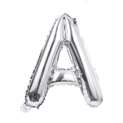 16" Silver Letter Balloons Alphabet Number Foil Mylar Balloons Letter "A"