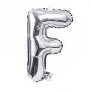 16" Silver Letter Balloons Alphabet Number Foil Mylar Balloons Letter "F"