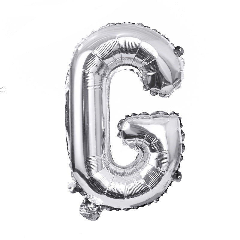 16" Silver Letter Balloons Alphabet Number Foil Mylar Balloons Letter "G"