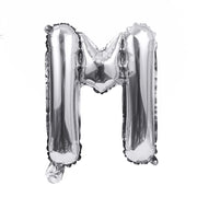 16" Silver Letter Balloons Alphabet Number Foil Mylar Balloons Letter "M"