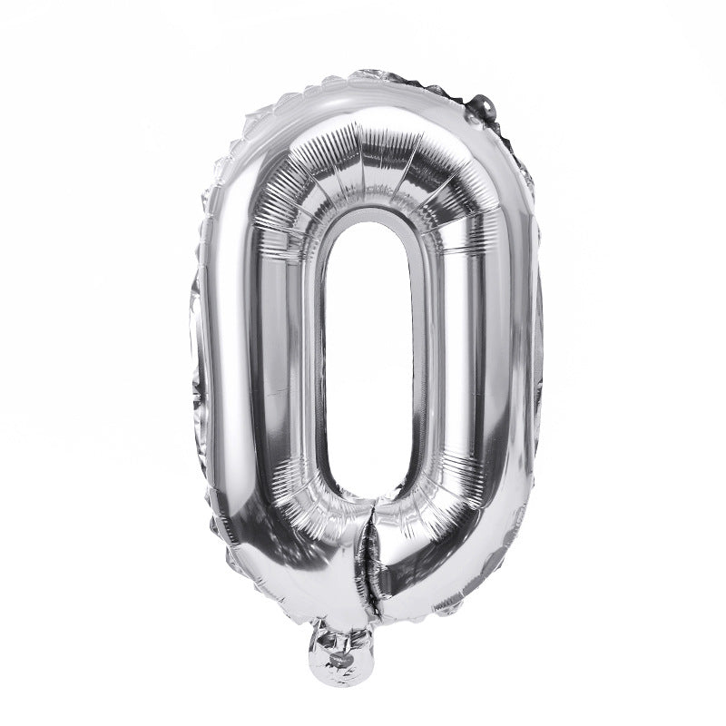 16" Silver Letter Balloons Alphabet Number Foil Mylar Balloons Letter "O"