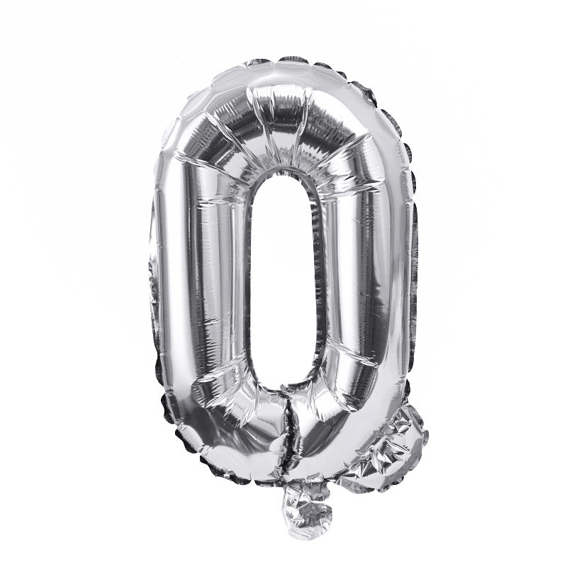 16" Silver Letter Balloons Alphabet Number Foil Mylar Balloons Letter "Q"