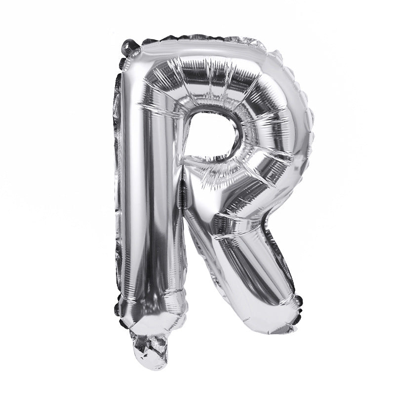 16" Silver Letter Balloons Alphabet Number Foil Mylar Balloons Letter "R"