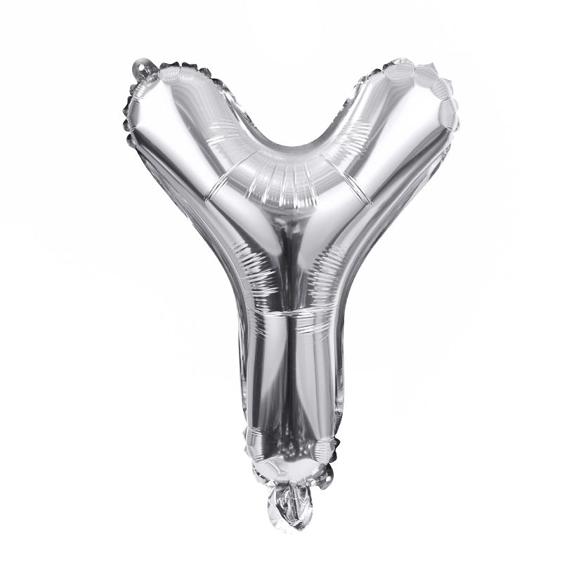 16" Silver Letter Balloons Alphabet Number Foil Mylar Balloons Letter "Y"