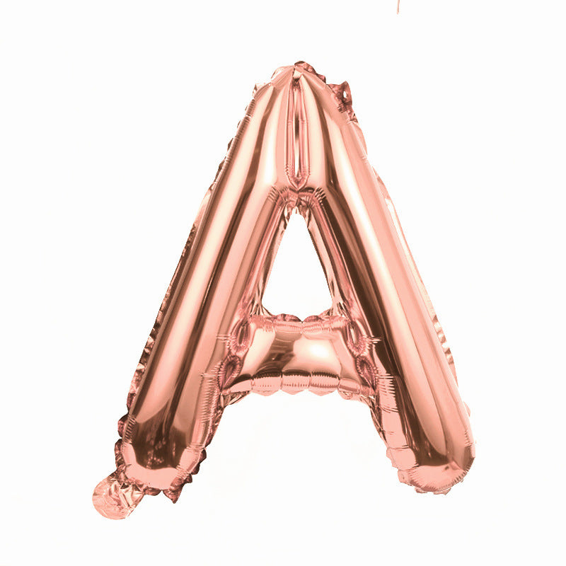 16" Rose Gold Letter Balloons Alphabet Number Foil Mylar Balloons Letter "A"