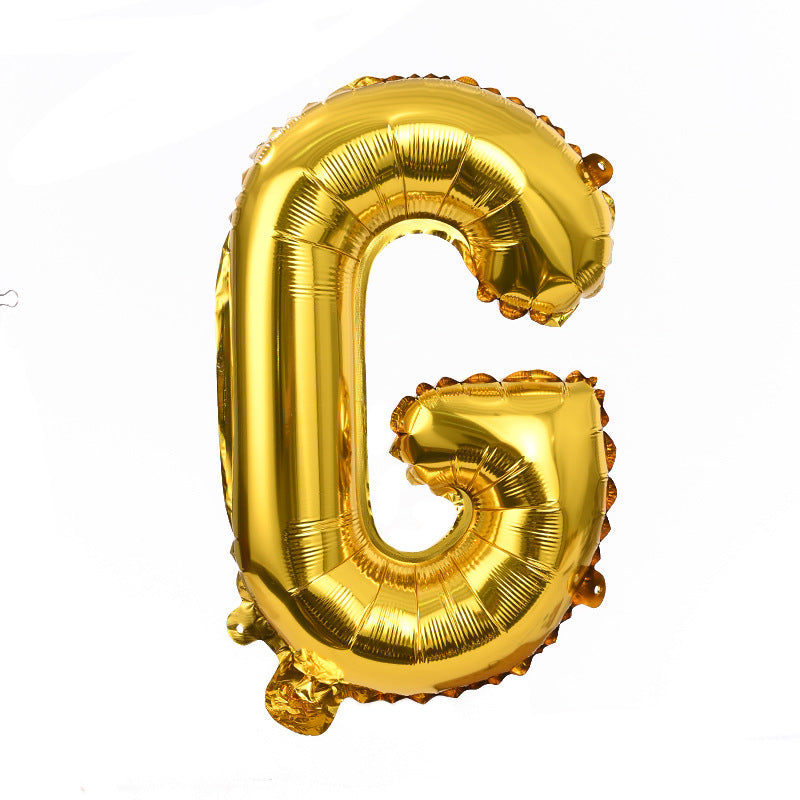 16" Gold Letter Balloons Alphabet Number Foil Mylar Balloons Letter "G"