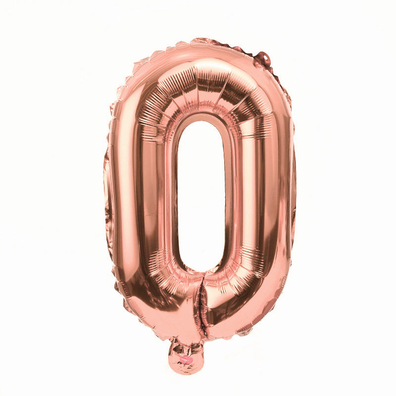 16" Rose Gold Letter Balloons Alphabet Number Foil Mylar Balloons Letter "O"