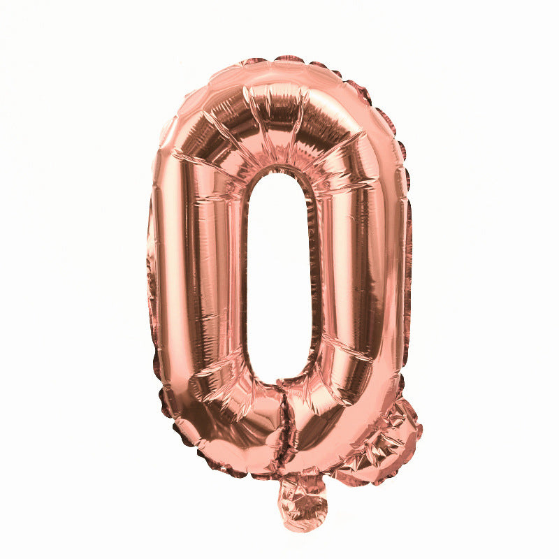 16" Rose Gold Letter Balloons Alphabet Number Foil Mylar Balloons Letter "Q"