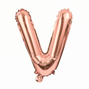32" Rose Gold Letter Balloons Alphabet Number Foil Mylar Balloons Letter "V"