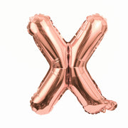 16" Rose Gold Letter Balloons Alphabet Number Foil Mylar Balloons Letter "X"