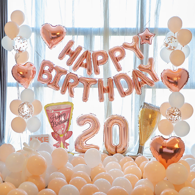 Letter Mylar Foil Balloons 32" Rose Gold