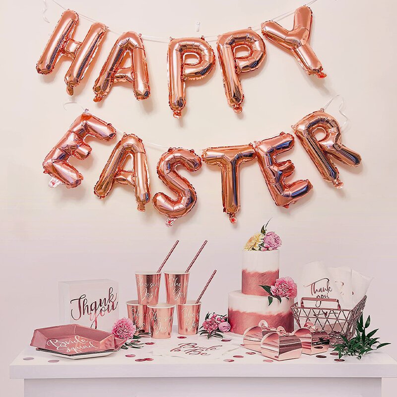 Letter Mylar Foil Balloons 32" Rose Gold
