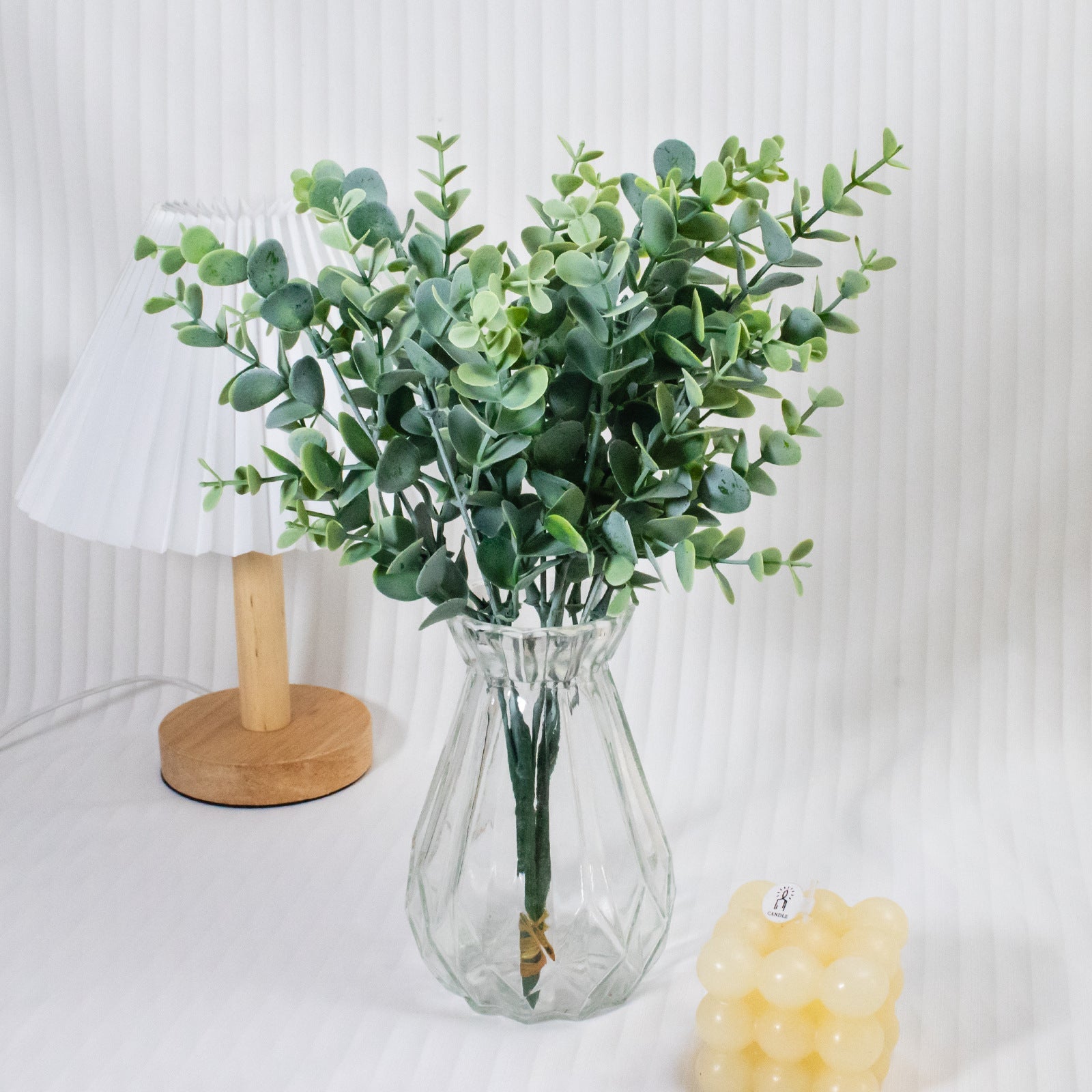 3 Bushes Artificial Eucalyptus Branches 14"
