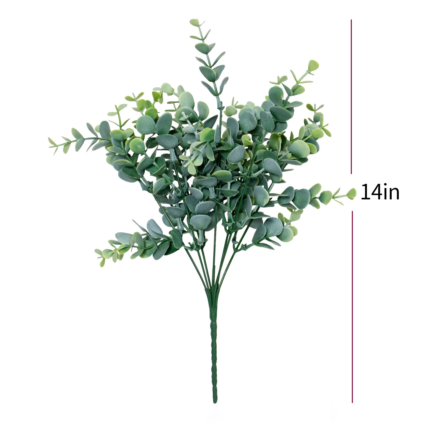 3 Bushes Artificial Eucalyptus Branches 14"