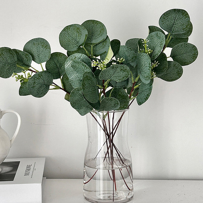 14 Stems Real Touch Artificial Eucalyptus Leaf Flower Bouquet 13"