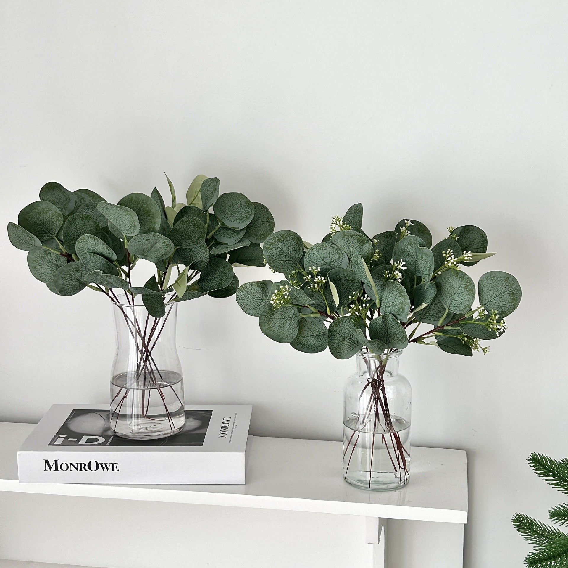 14 Stems Real Touch Artificial Eucalyptus Leaf Flower Bouquet 13"
