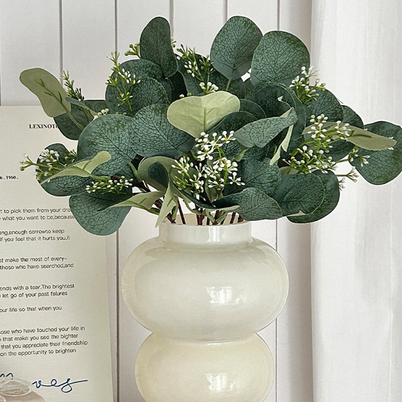 14 Stems Real Touch Artificial Eucalyptus Leaf Flower Bouquet 13"