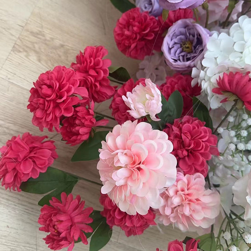 2 Sets Of Artificial Plants And Flowers Wedding Backdrop Decoration Rose Gypsophila Rose Red