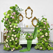 2 Sets Of Artificial Plants And Flowers Wedding Backdrop Decoration Hydrangea Green