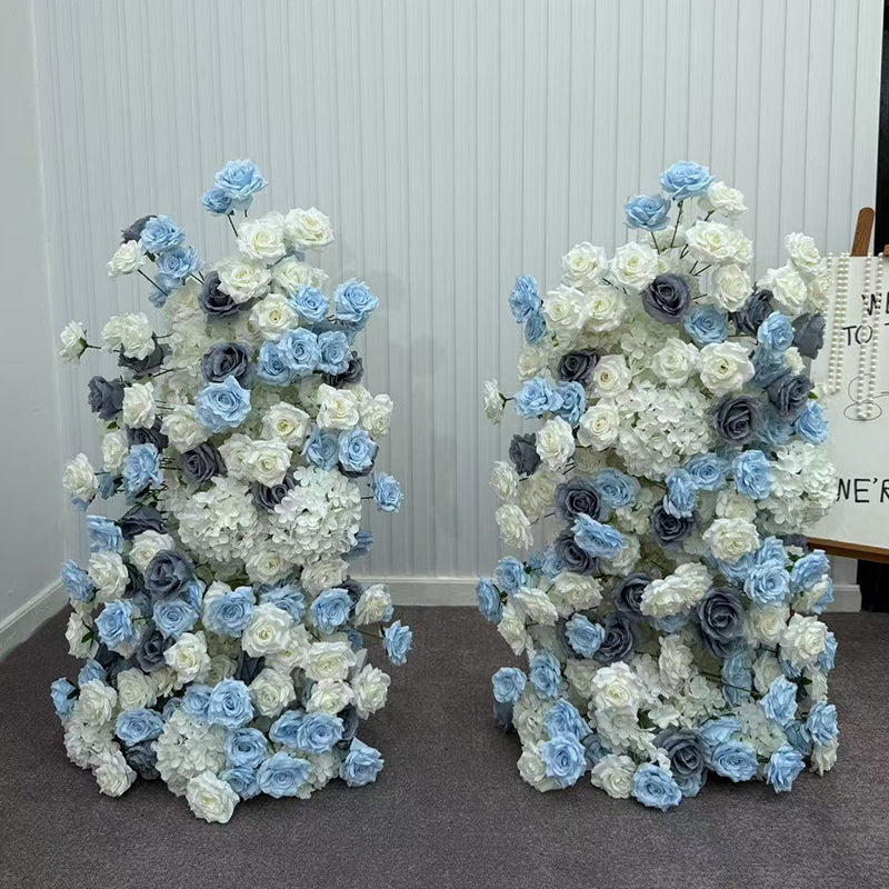 2 Set Artificial Floral Wedding Backdrop Decoration Rose Blue White