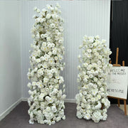2 Sets Of Artificial Plants And Flowers Wedding Backdrop Decoration Rose White