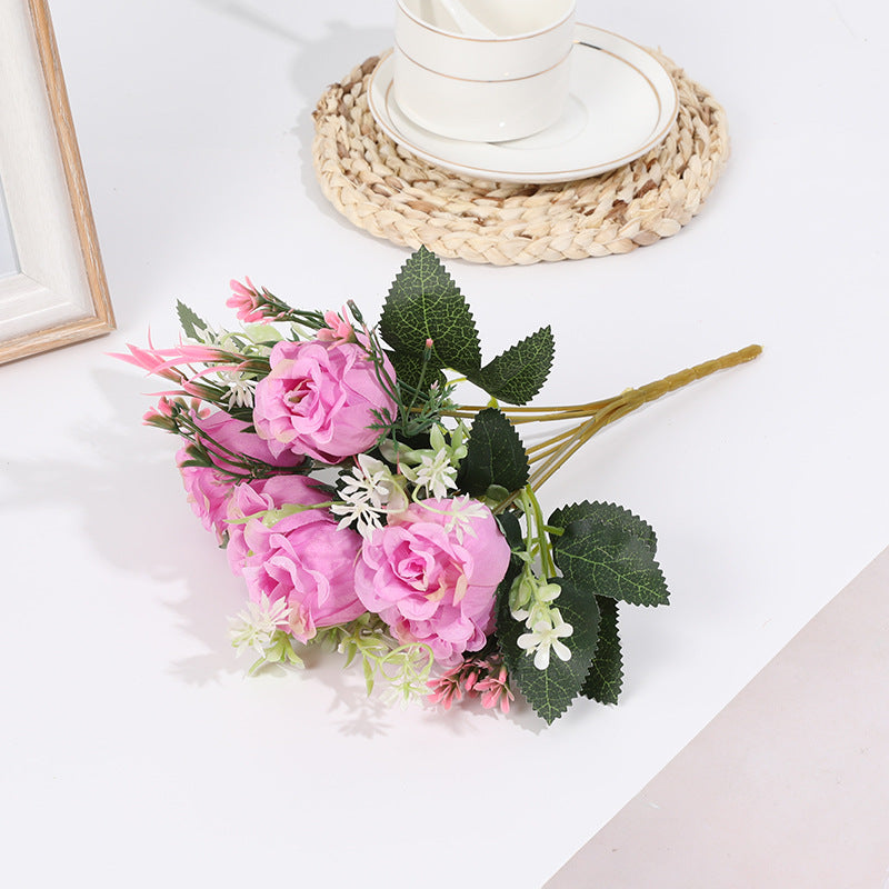 12 Bushes Silk Rose Bud Artificial Flower Bush Purple