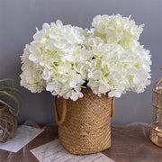 10 Flower Head and Stems Artificial Satin Hydrangeas Rose Red