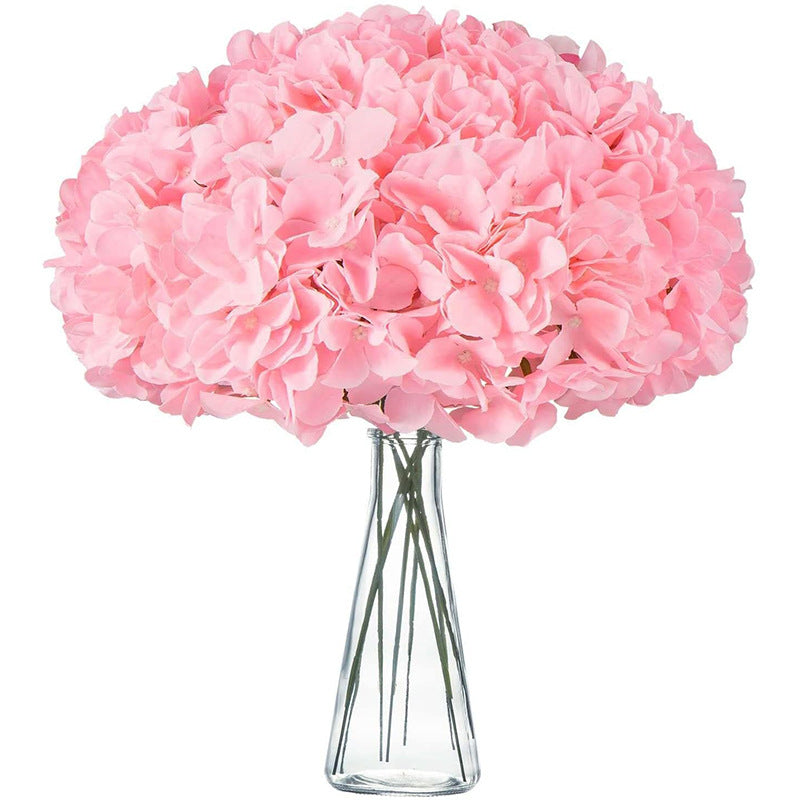 Fake Hydrangea Artificial Flowers with Stems Real Touch Pink
