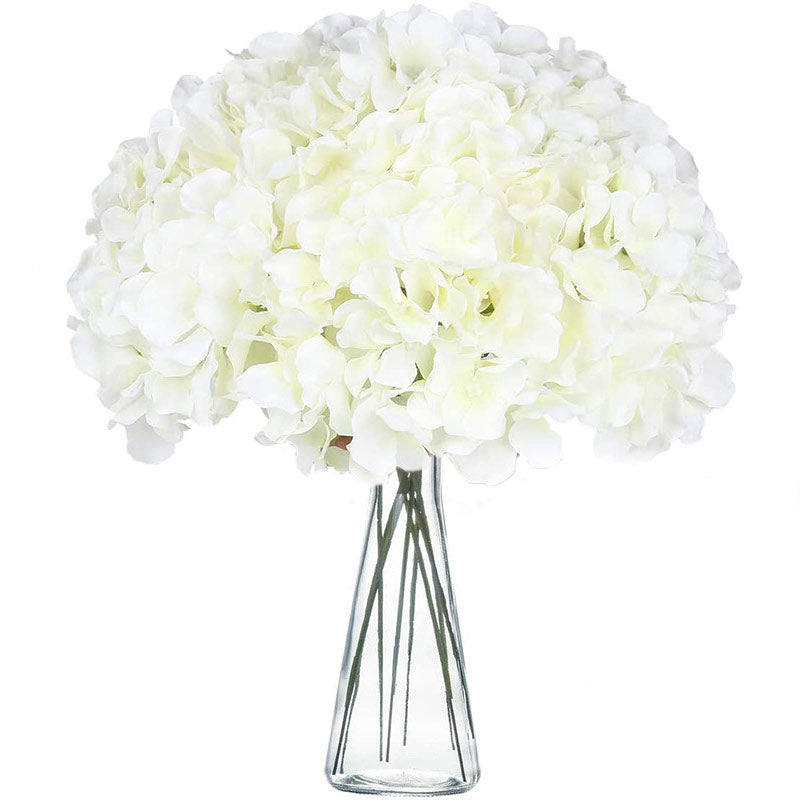 Fake Hydrangea Artificial Flowers with Stems Real Touch Cream