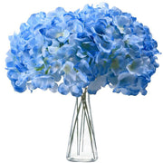 Fake Hydrangea Artificial Flowers with Stems Real Touch Light Blue