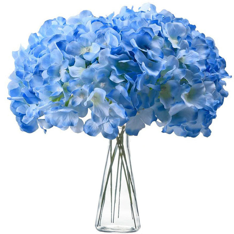 Fake Hydrangea Artificial Flowers with Stems Real Touch Light Blue