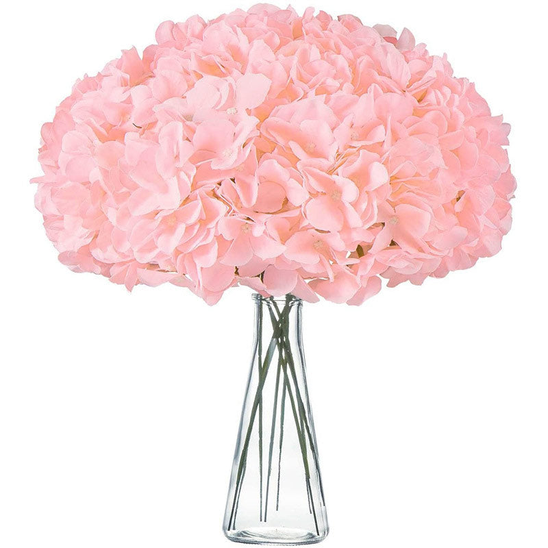 Fake Hydrangea Artificial Flowers with Stems Real Touch Flesh Pink