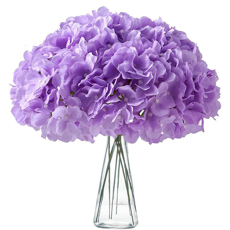 Fake Hydrangea Artificial Flowers with Stems Real Touch Light Purple