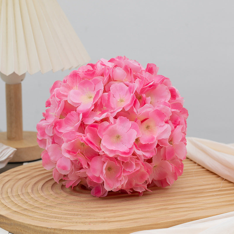 4Pcs Silk Hydrangea Artificial Flower Kissing Balls Dark Pink