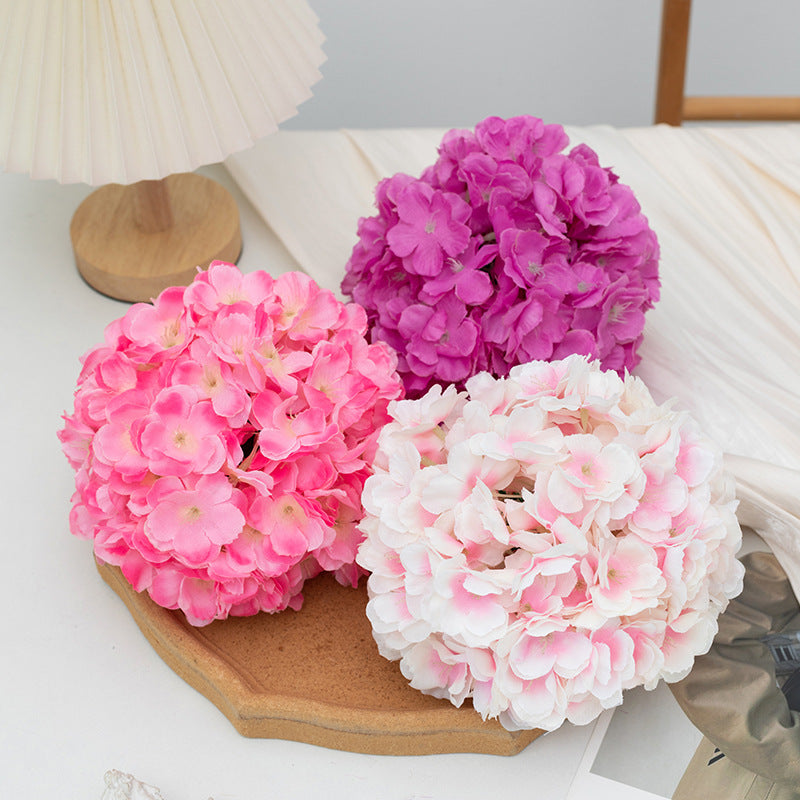 4 Pcs Artificial Silk Hydrangea Kissing Flower Balls 6" Rose Red