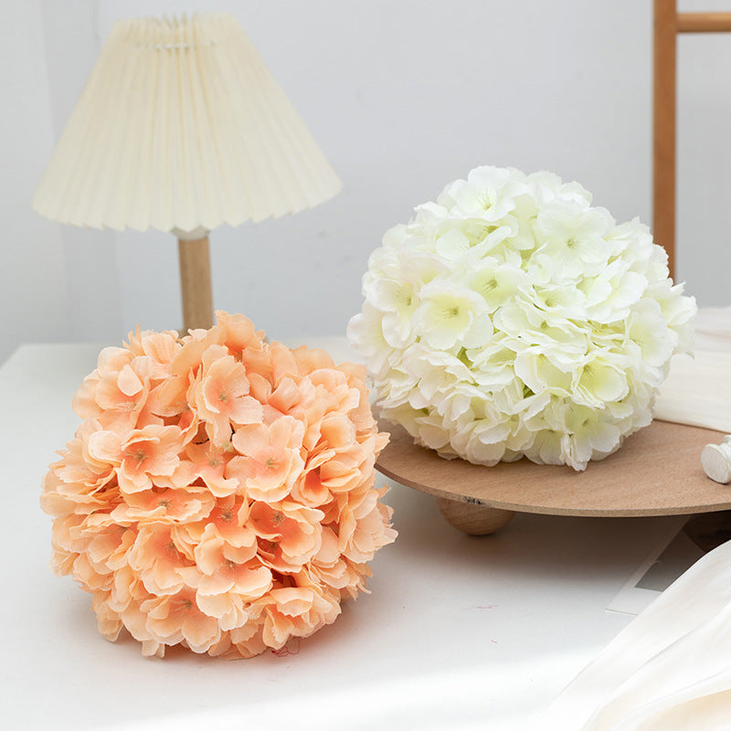 4 Pcs Artificial Silk Hydrangea Kissing Flower Balls 6" Rose Red