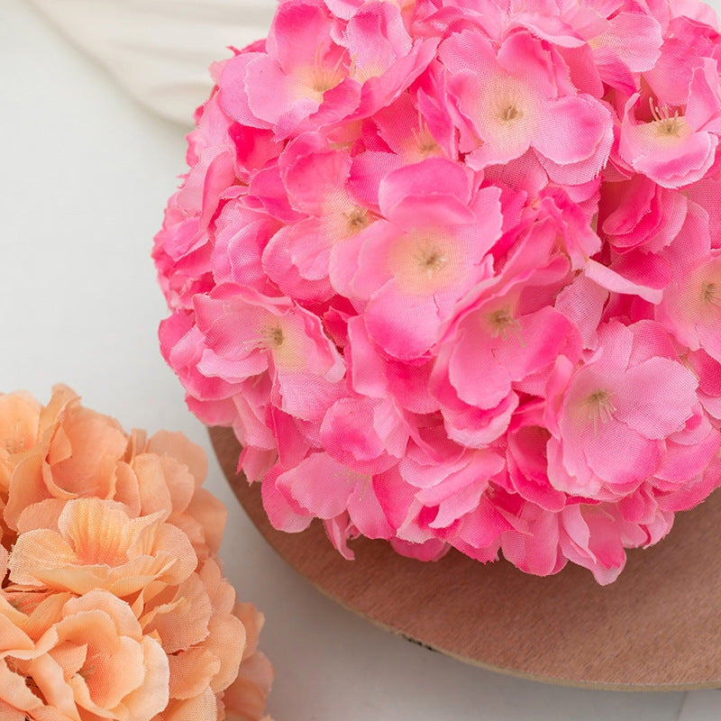 4 Pcs Artificial Silk Hydrangea Kissing Flower Balls 6" Rose Red