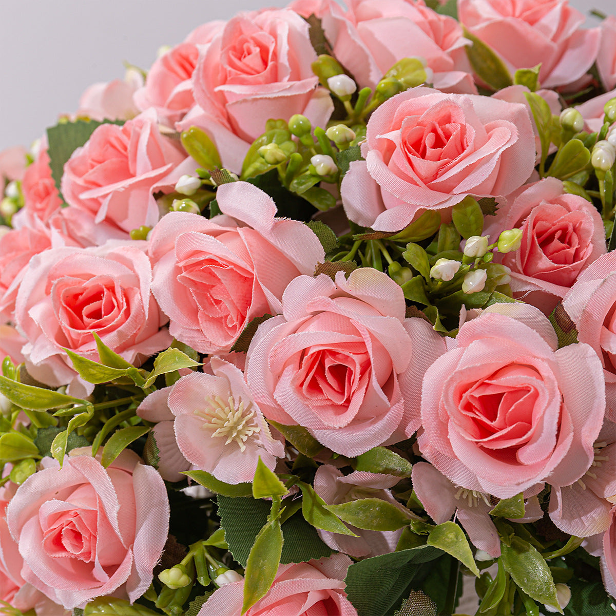 4 Bushes 12" Roses Artificial Silk Flowers Pink