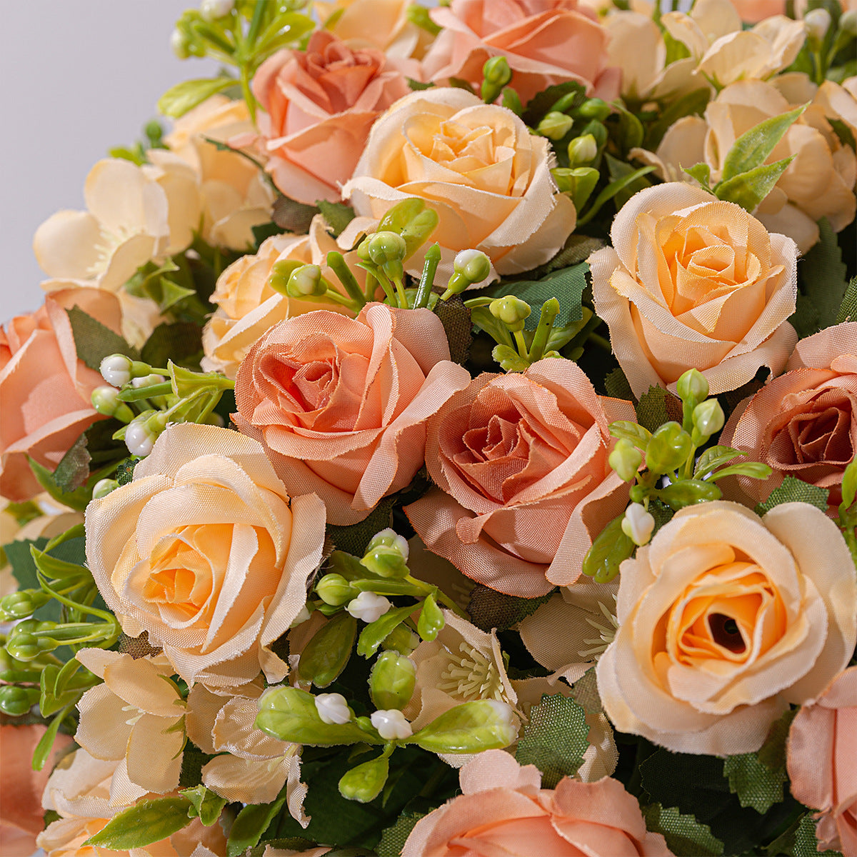 4 Bushes 12" Roses Artificial Silk Flowers Orange