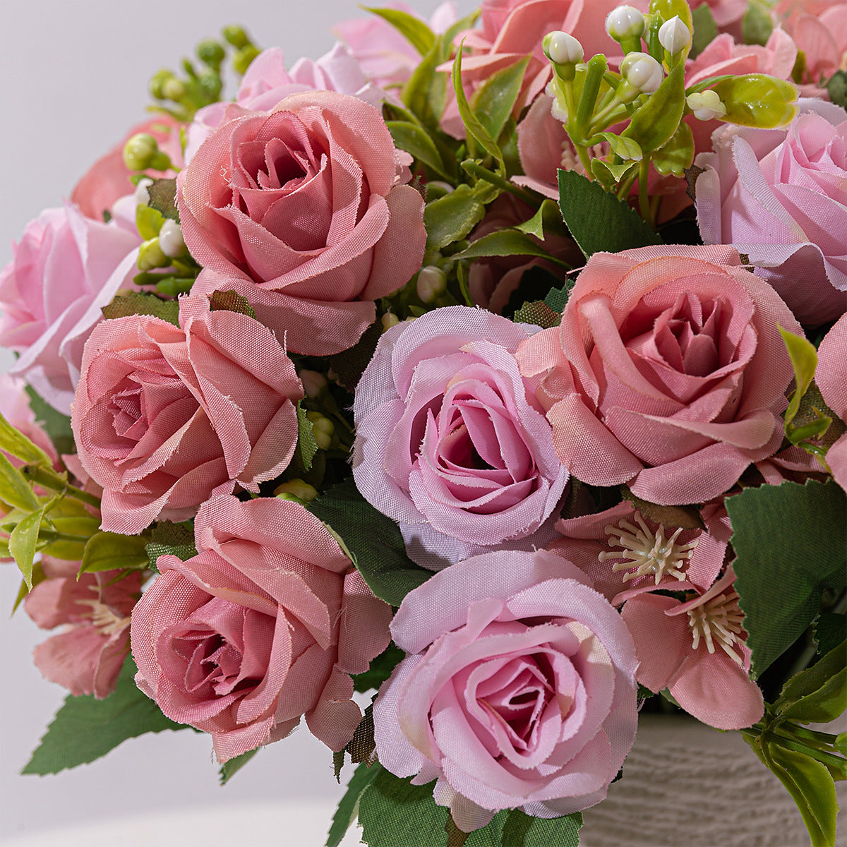 4 Bushes 12" Roses Artificial Silk Flowers Lotus