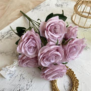 2 Bushes 18" Roses Artificial Silk Flowers Light Purple