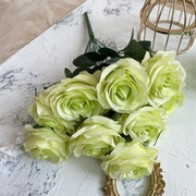 2 Bushes 18" Roses Artificial Silk Flowers Green
