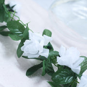 Artificial Silk Rose Garland 6ft White
