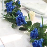 Artificial Silk Rose Garland 6ft Dark Blue