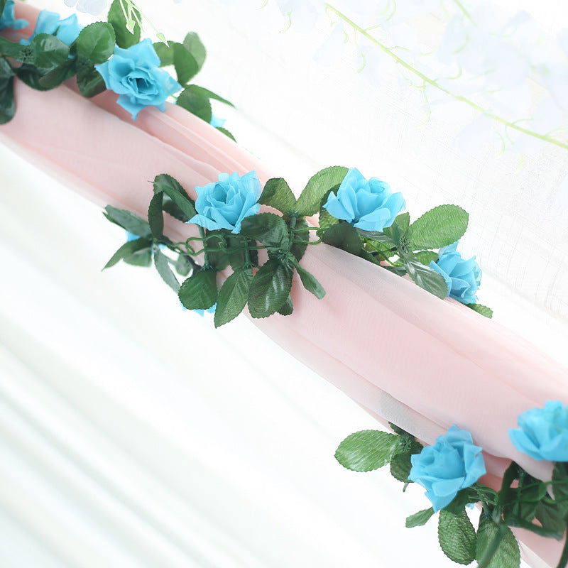 Artificial Silk Rose Garland 6ft Royal Blue