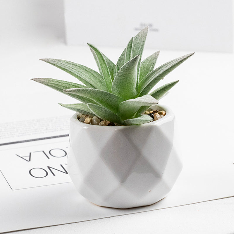 3 Pcs Artificial plant in white ceramic pot Aloe Vera