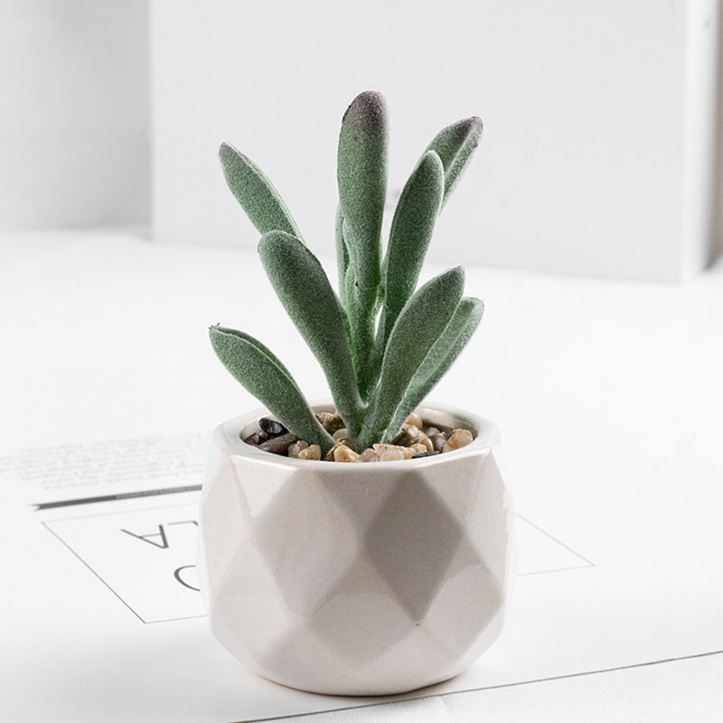 3 Pcs Artificial plant in white ceramic pot Pepper Grass